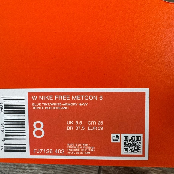 Brand New Nike Free Metcon 6 Women’s Workout Shoes “Blue Tint” FJ7126 402 No Lid - Picture 14 of 15